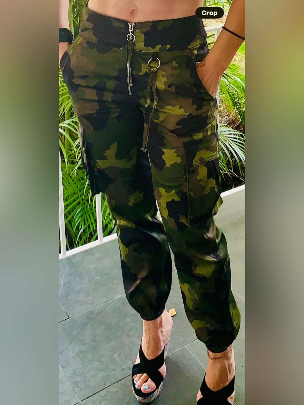 Women’s dressy Camouflage Cargo Pants - Green Camo